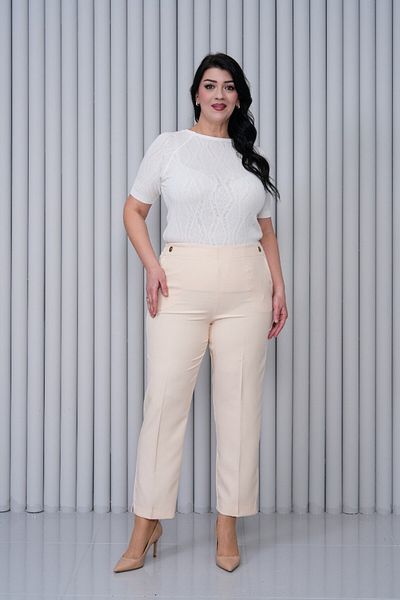 JANSO GROUP - Women's Plus Size Brown Color Cloth Pants