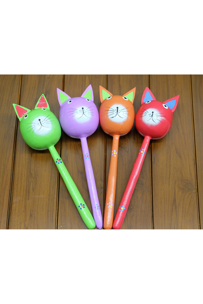BSRE Wooden Cat Maracas - Single