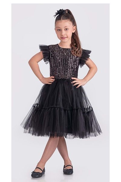 s.t. sebat tekstil Evening Dress Black - Pink