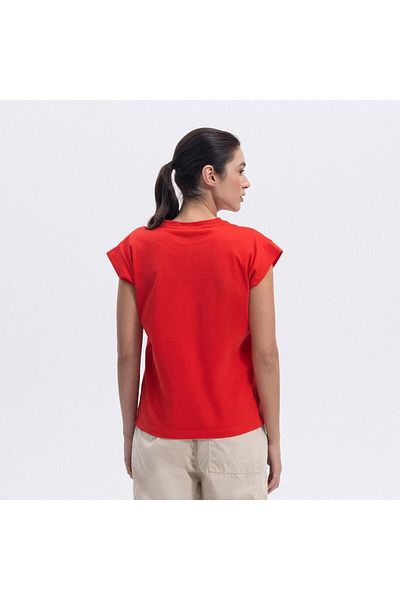 Ellesse Ef450-Rd Crew Neck Half Sleeve Women's T-Shirt - Red