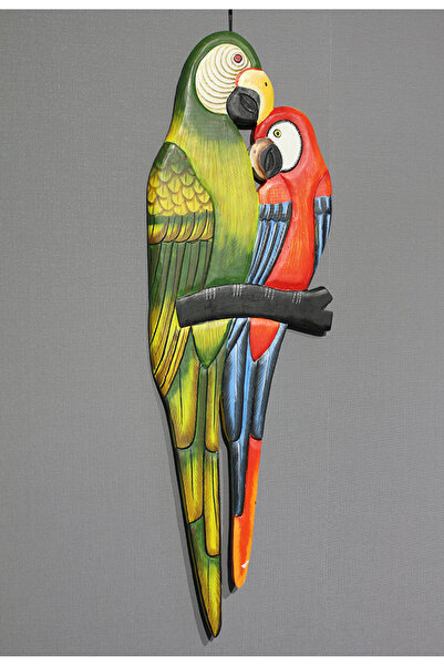 TTT معلقة حائط خشبية 2 ببغاء موديل 1