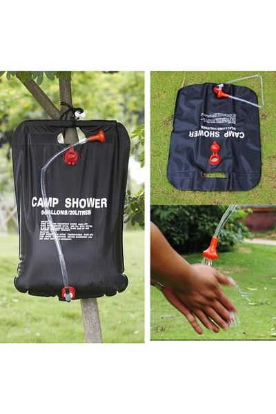 TTT Geantă de duș de camping cu încălzitor solar de 20 litri