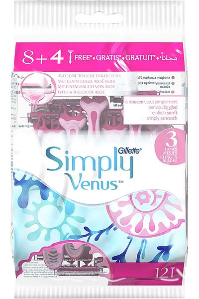 Gillette Gillette Simple VenUS Shaver 3 Pink Bag 8 + 4 Bead