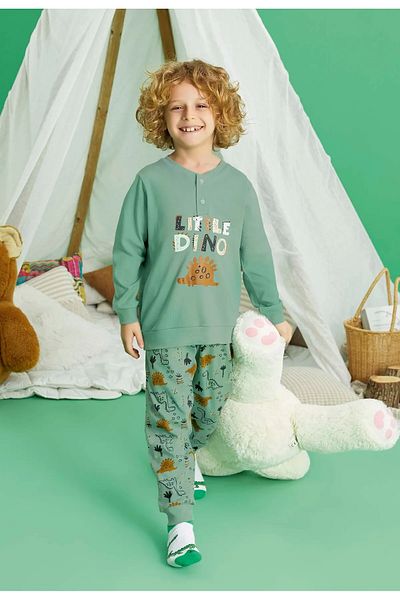 Aydoğan Boy's 100% Cotton Interlock Pajama Set Soft Fabric, Comfortable Fit