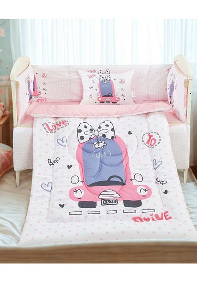 smart home Baby Bed Sheet Set, Bumper Sheet Set of 5 with Natural Cotton Filling