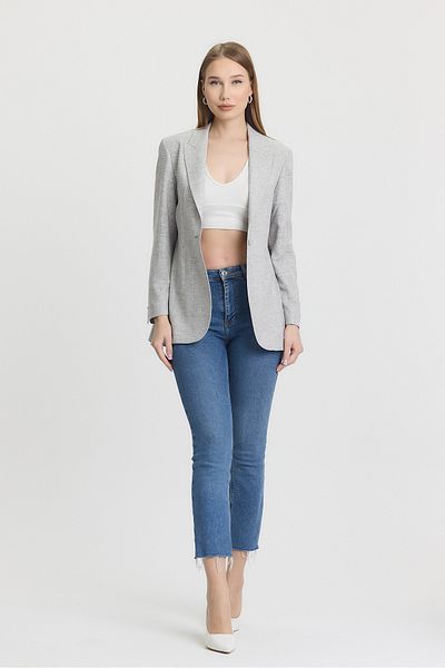 Ted Davıd Navy Blue Stitching Detailed Blazer Jacket