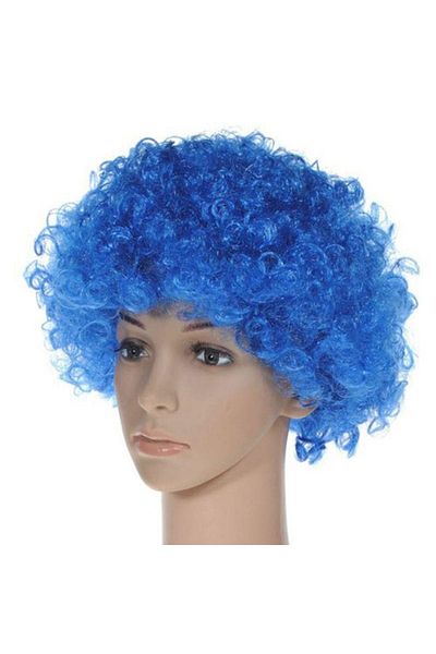 Skygo Blue Color Curly Wig