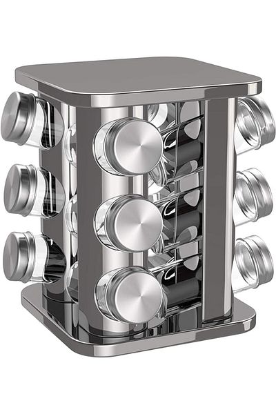 ALLTURCO Rotating Spice Stand with 12 Bottles