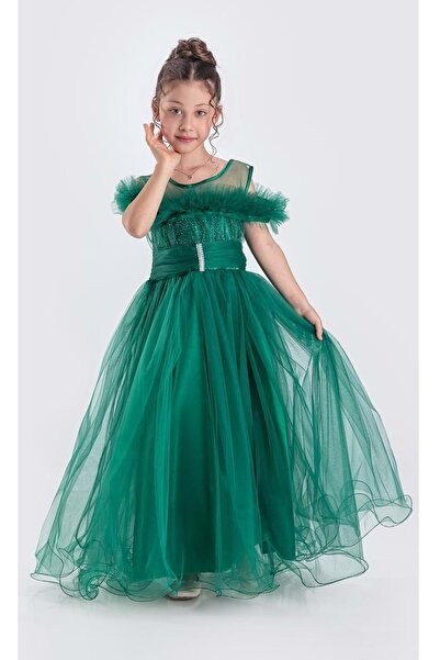 s.t. sebat tekstil Kız Çocuk Tüllü Abiye SB723