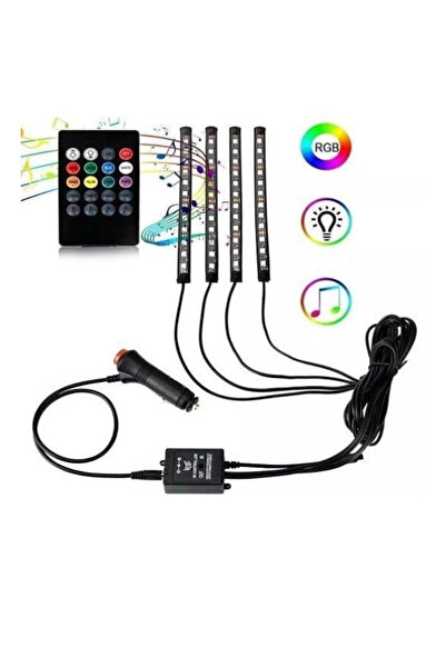 rafiel Araç İçi Ayak Altı Sese Duyarlı Şerit Led 4'lü Set