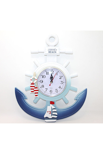 MEKs Wooden marine rudder and anchor design clock model 1