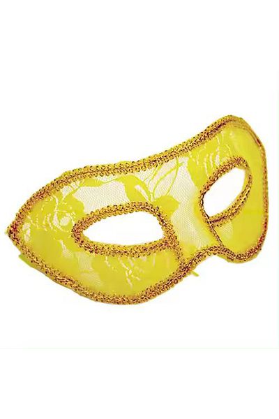Gökler E Ticaret Yellow Lace Tulle Party Mask