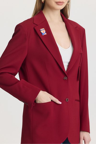 Ted Davıd Red Double Button Closure Blazer Jacket