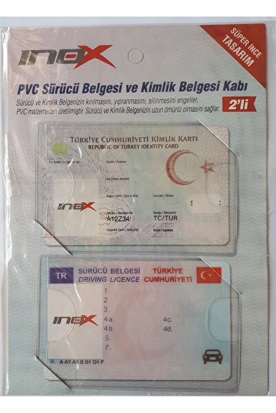 inox Kimlik-Banka Kartları ve Ehliyet Kabı 2 li Poşette 10 Poşetli Paket
