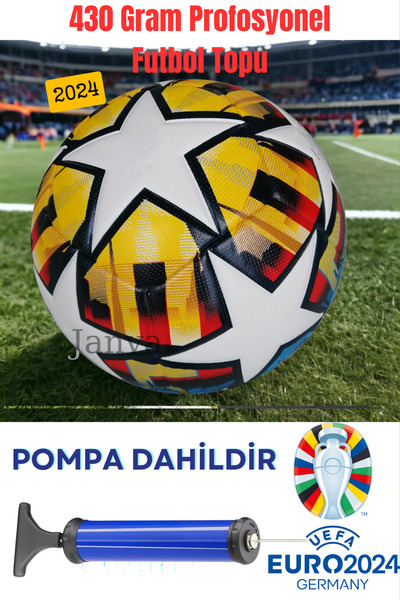 Janva Uefa Şampiyonlar Ligi Özel Tasarım Futbol Topu 420 gram Lazer Kesim Maç...