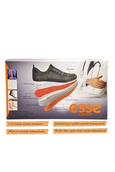 AYAKMOD Esse 6419 - White Orthopedic Leather Men's Casual Shoes