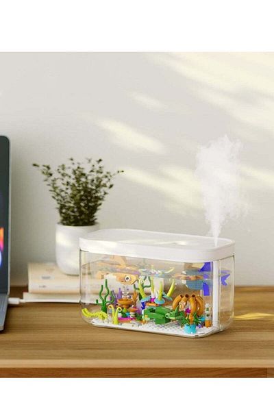 COOYA 2l Humidifier, USB Rechargeable, Tabletop, 4 Humidification Modes, Suitable for Home Potting