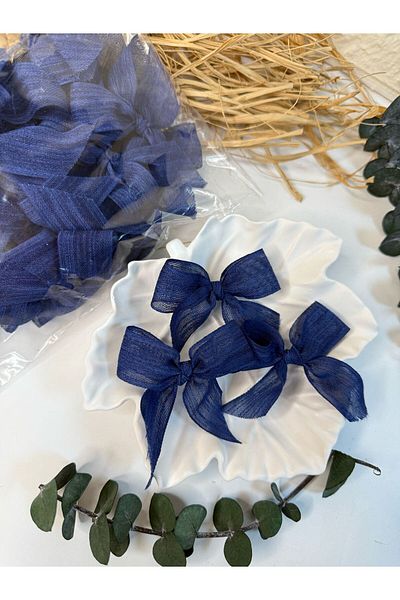 LAYLAEVENTS Layla Events Λινό Κορδέλα Προκατασκευασμένο Φιόγκο -20 Τεμάχια-σκούρο μπλε