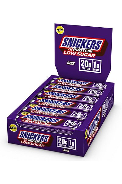 Snickers Hi Protein Low Sugar Dark Chocolate Bar 57g(pack of 12)