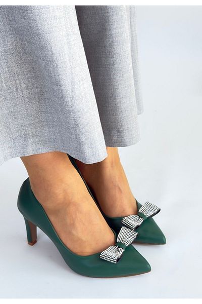 doremodam Keana Green Skin Heeled Shoes - Lisinya