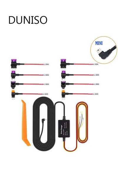 Generic DUNISO Hardwire Kit for Dashcam 11ft Mini USB Converts 12V-24V to 5V/2.5A 24 Hours Parking Mode Car