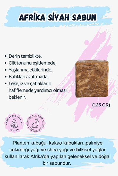 FADHILA ORGANICS Leke & Karşıti, Arındırıcı, Temizleyici Afrika Siyah Sabunu,...