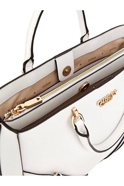 Guess Bramina Girlfriend Satchel Women White Handbag Hwzg9636060-Whi