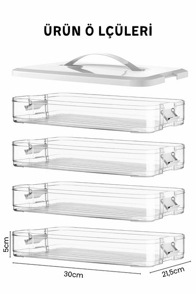 NY HOME Set of 4 Multi-Purpose Picnic, Travel Storage Container White