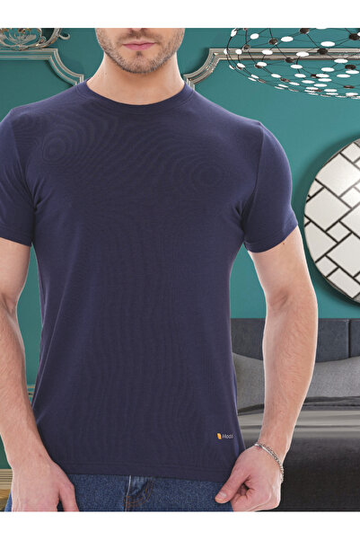 KozaLüks تي شيرت رجالي من القماش المشروط برقبة دائرية