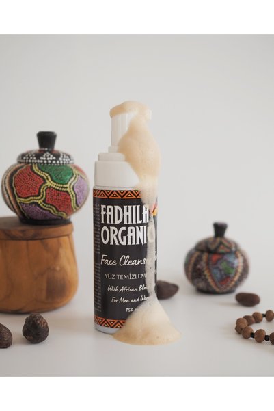 FADHILA ORGANICS مضاد لحب الشباب والعيوب، يوحد لون البشرة، رغوة تنظيف الوجه بالصابون الأفريقي الأسود - 150 مل
