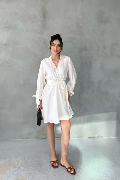 Seda Yalçın Atelier Ecru Double Breasted Belted Dress