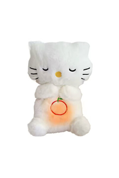 Techmarketi Hello Kitty sevimli uyku arkadaşı nefes alan peluş oyuncak rahatlatıcı müzikli