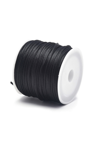 Choice خيط من النايلون الأسود بطول 1.5 مم، بطول 22 مترًا، مصنوع من الساتان والخيوط، مناسب للعقد الصينية والمكرمية والتطريز