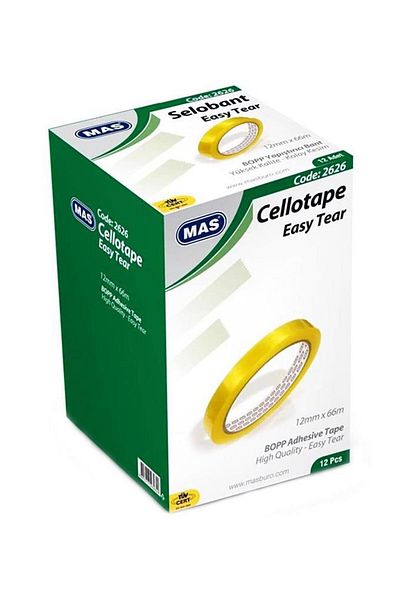 Eser kırtasiye Mas 2626 Selobant 12X66M 12 Piece Box