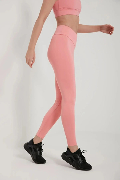 QUHOX Women's High Waist Tightening Sports Leggings Pink