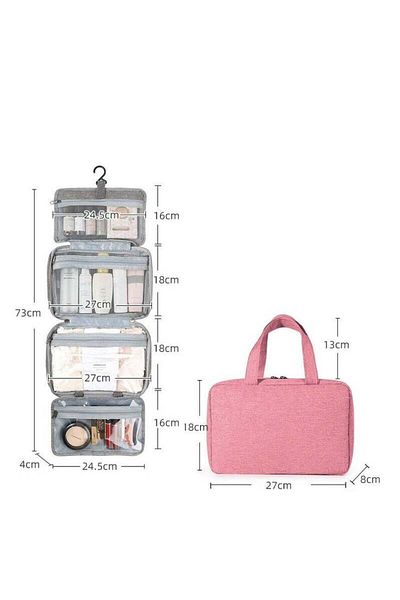 COOYA Toiletry Bag Travel Cosmetic Bag with Hanging Hook Unisex Water-resistant Organizer for Makeup