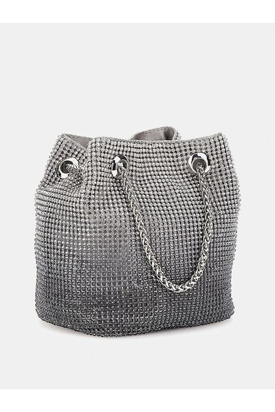 Guess Zalina Pouch Women's Gray Shoulder Bag Hwoy9350750-Sil