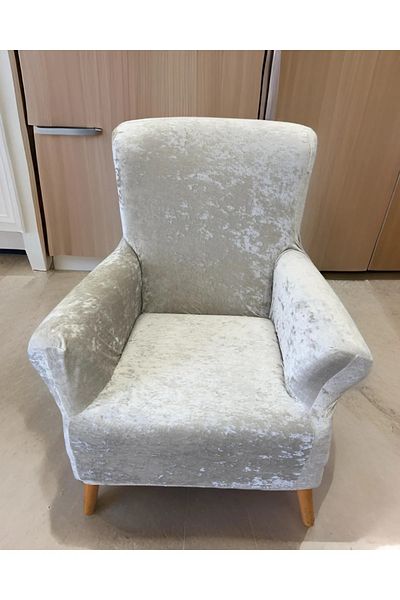 intil Armchair Seat Cover Lycra Fabric, Square Pattern, Single Sofa Cover
