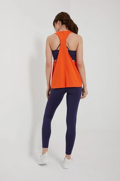 QUHOX Women's Oversize Back Detailed Athlete Tank Top Orange