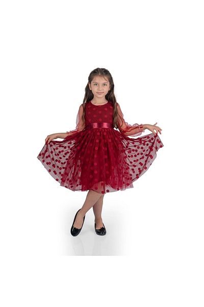 s.t. sebat tekstil Rochie pentru fete cu motiv din dantela parapuan Sb547