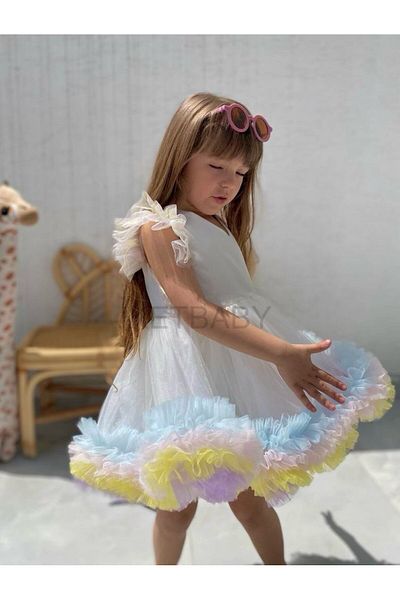 KETBaby Girl's Puffy Skirt Dress - Rainbow