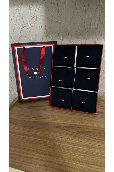 Tommy Hilfiger Sport 6 броя дълги бамбукови чорапи в кутия и торбички, подарък за зестра за Ден на бащата и учителя