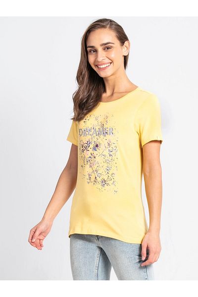 JOCKEY Athleisure-Womens BU-Graphic T Shirt 1361-0103-Banana Cream