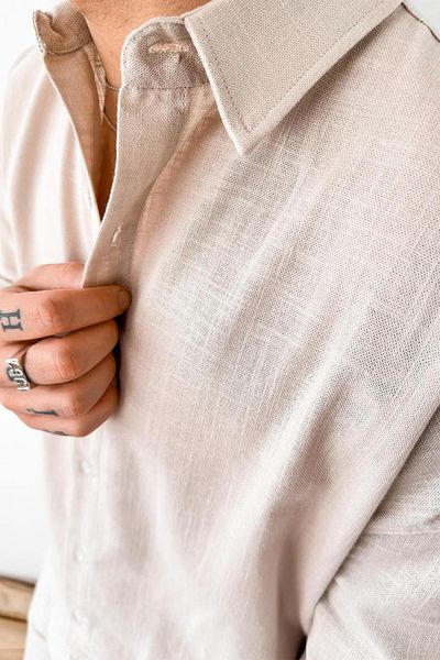 HAFKAGİYİM Πουκάμισο Stone Premium Linen Basic Oversize