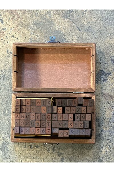 PLUMON Alfabe Damga Ahşap mühür seti