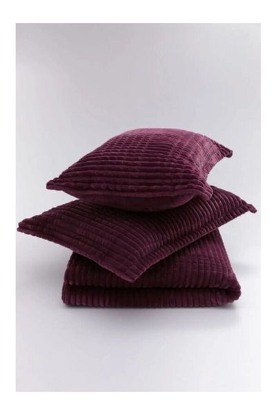 Valery Home Modern 3 Piece Single Blanket Set - Burgundy