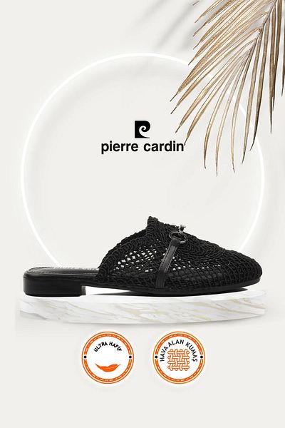 Pierre Cardin Knitted Model Breathable Lightweight Comfortable Closed Front Summer Slippers