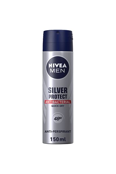 NIVEA سبراي مضاد للتعرق للرجال سيلفر بروتكت 150 مل - حماية طويلة الأمد للرجال
