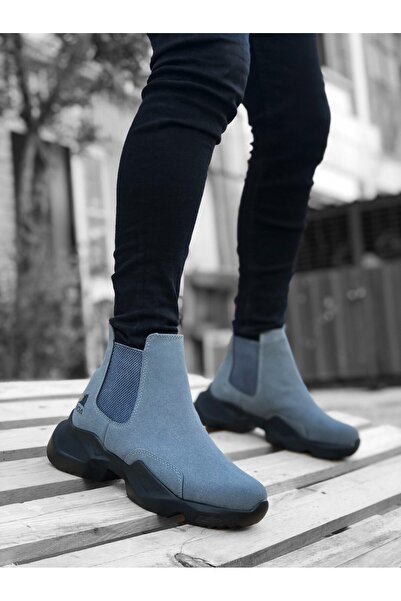 EBRUS TREND Et0444 Laceless Comfortable High Sole Smoked Men's Sports Half Ankle Boots