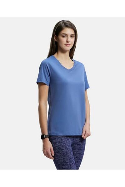 JOCKEY Atheisure-Womens T-Shirts AW88-0105-TOPAZ BLUE